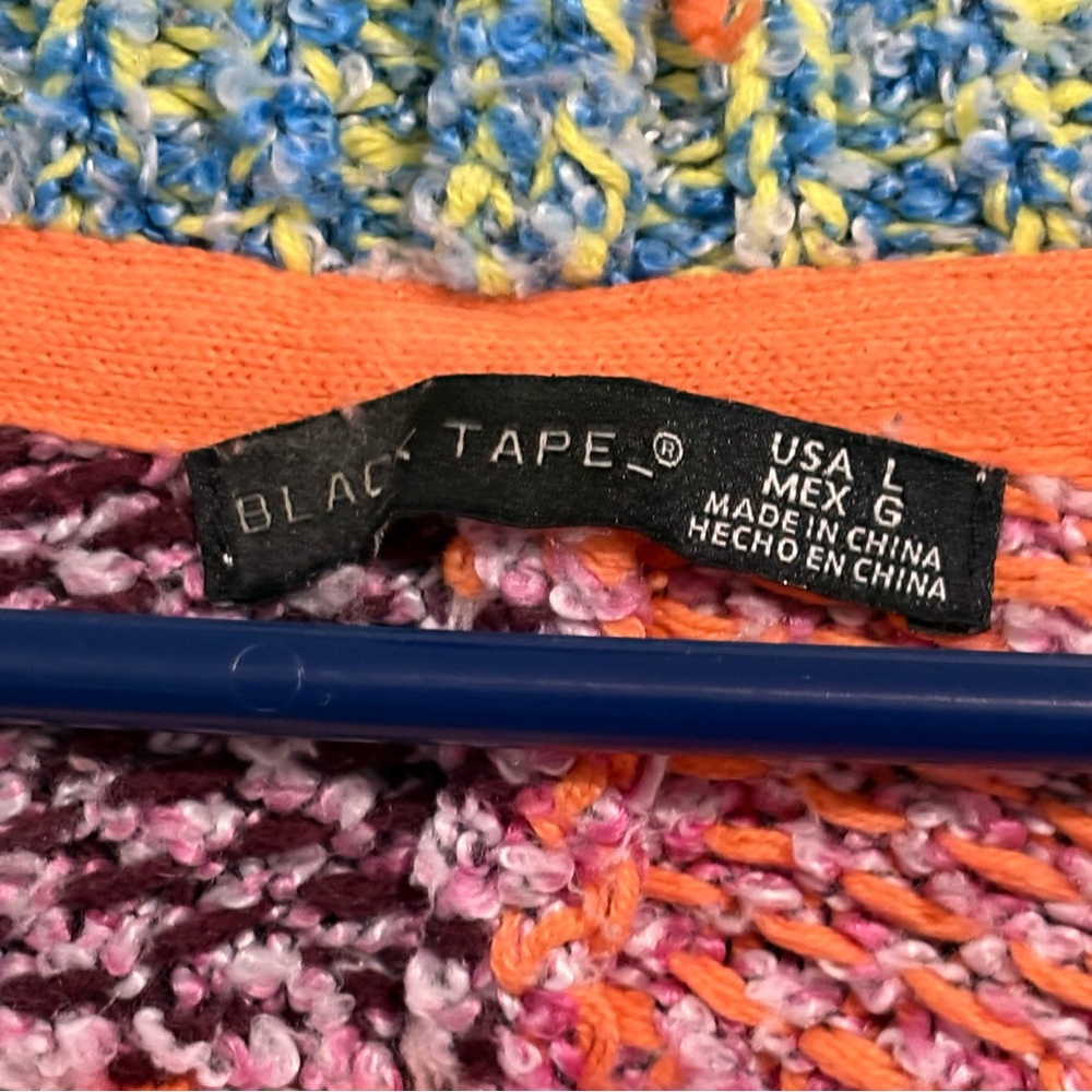 BLACK TAPE Colourful Patchwork Style Knit Cardigan - Picture 3 of 4